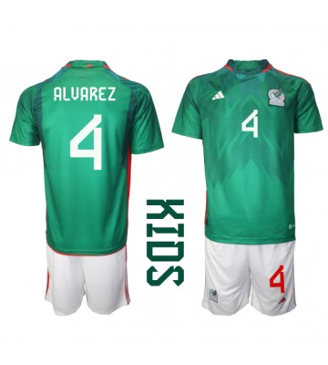 Mexico Edson Alvarez #4 Hjemmedraktsett Barn VM 2022 Kortermet (+ Korte bukser)